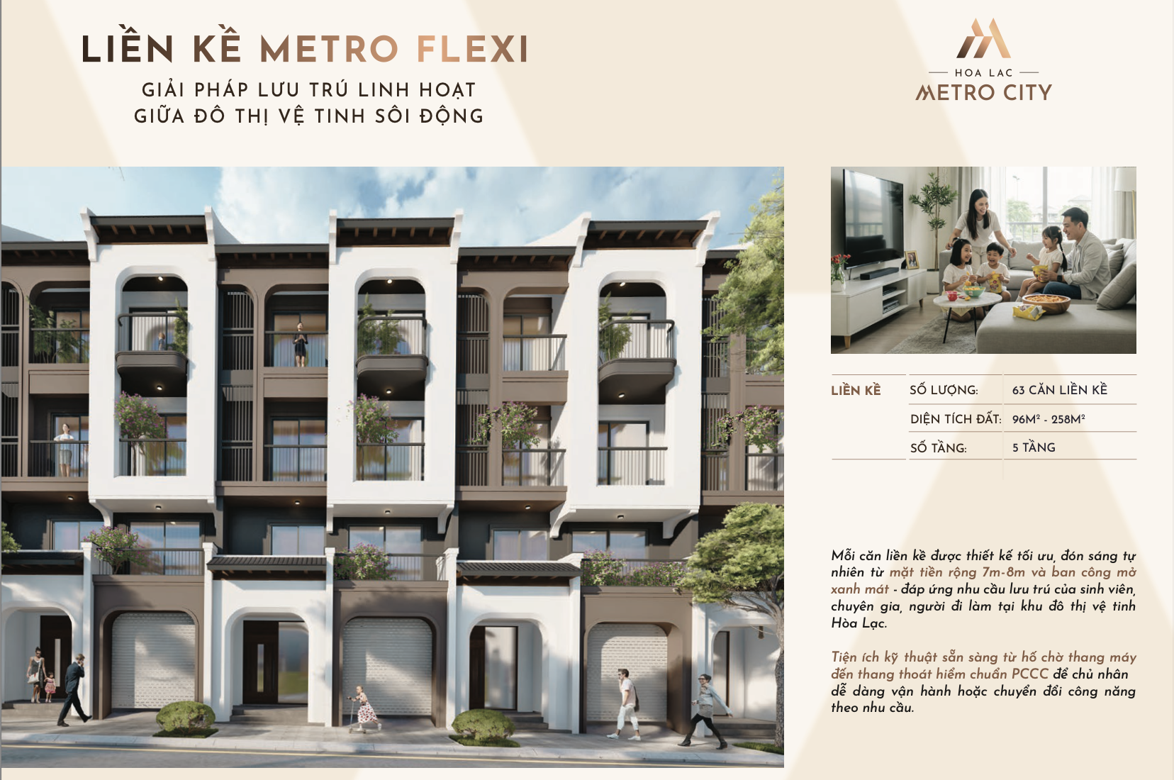 Metro Flexi (63 căn liền kề 5 tầng): Bài toán đầu tư mini hotel đón "cơn khát" phòng thuê giá 4-7 triệu/tháng tại Hoà Lạc