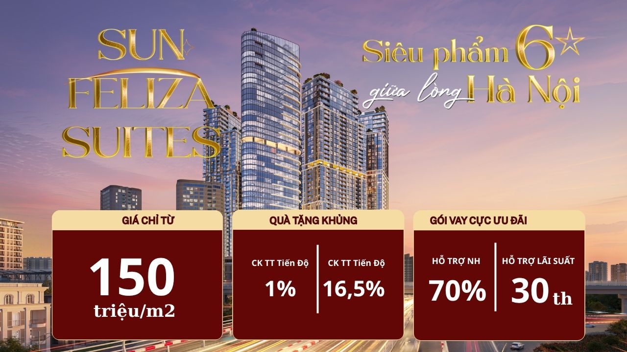 Phân tích chính sách Sun Feliza Suites T11/2025: Nên nhận hỗ trợ lãi suất 0% (30 tháng) hay chiết khấu "khủng" 16.5%?