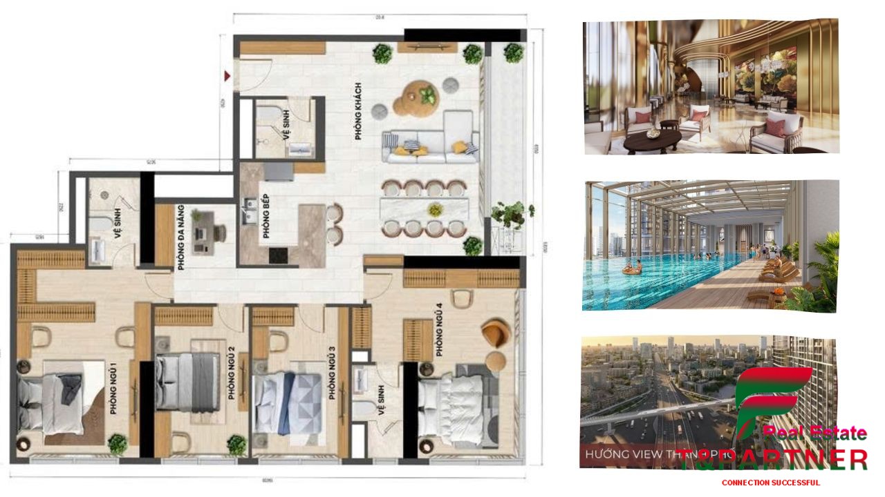 Căn hộ F30908 - 158m2  - 4PN+ Sun Feliza Suites